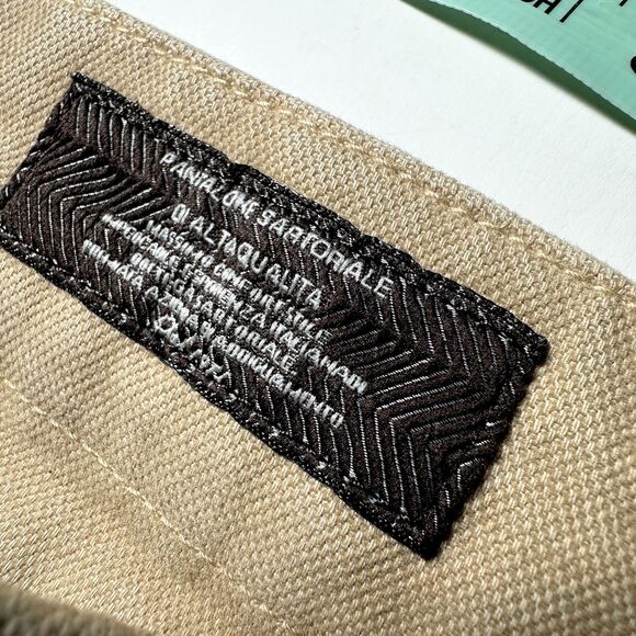 Mason's Luxury Tan Slim Fit Chinos EU Sz 48 32x29 Cotton Stretch Houndstooth - Picture 7 of 16